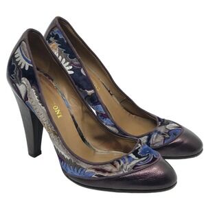 MISSONI PURPLE VELVET TAPESTRY HIGH HEEL PUMP